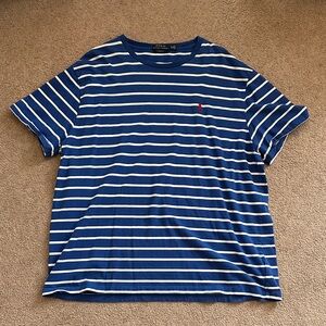 Ralph Lauren Navy and White Striped Tee
